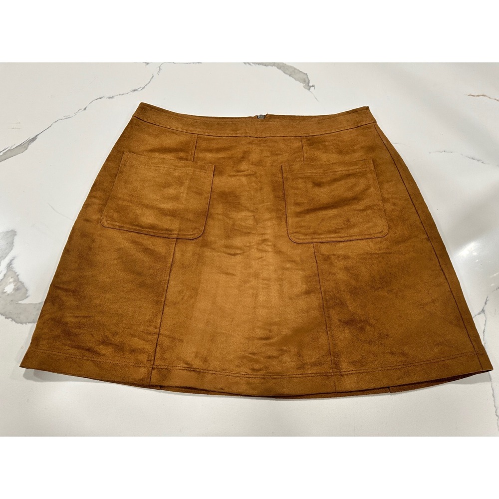 Old Navy Women's Brown‎ Suede A-Line Mini Skirt Size 12